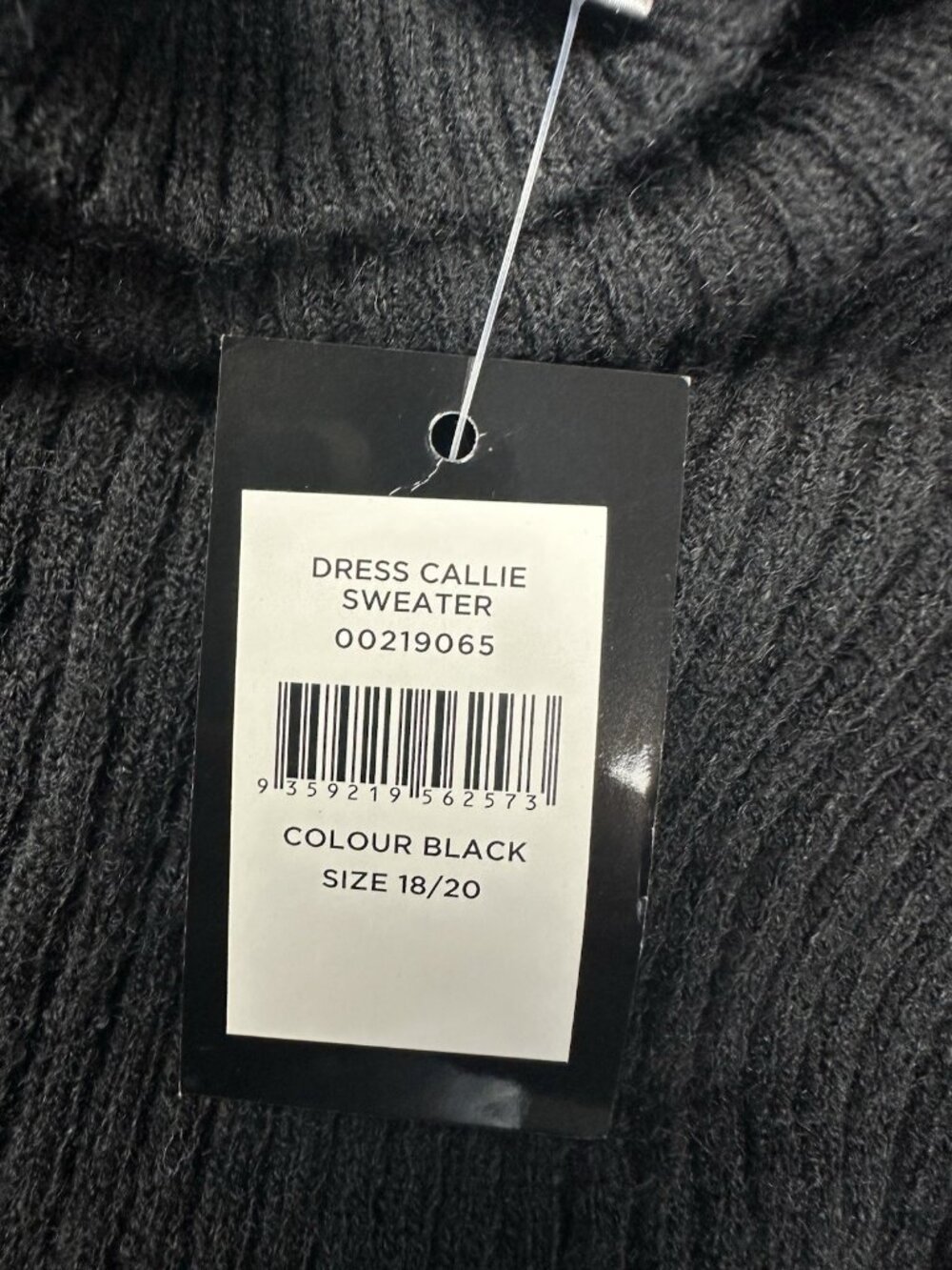 NWT Avenue Dress Callie Sweater Womens 18/20 Black Ribbed Knit Mock Neck Midi - Picture 11 of 11